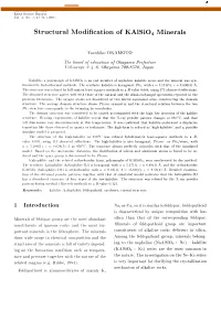 Structural Modification of Kaisi04 Minerals