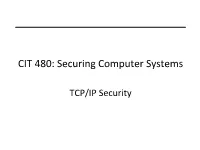 TCP/IP Security Topics