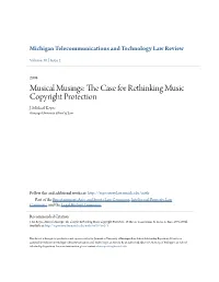 The Case for Rethinking Music Copyright Protection, 10 Mich