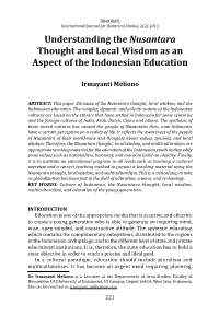 Understanding the Nusantara Thought and Local Wisdom As an Aspect of the Indonesian Education