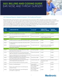 2021 Billing and Coding Guide Ear, Nose, and Throat