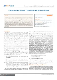 A Motivation Based Classification of Terrorism