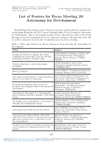 Astronomy for Development