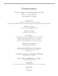 Commencement Program May 2019