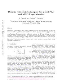 Domain Reduction Techniques for Global NLP and MINLP Optimization 2
