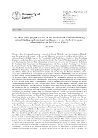 The Effect of the Project Method on the Development of Creative Thinking
