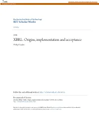 XBRL: Origins, Implementation and Acceptance Phillip Kloeden