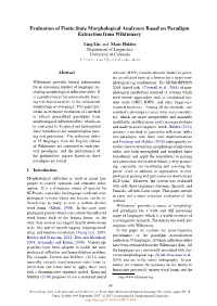 Evaluation of Finite State Morphological Analyzers Based on Paradigm Extraction from Wiktionary
