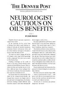 Neurologist Cautious on Oil's Benefits