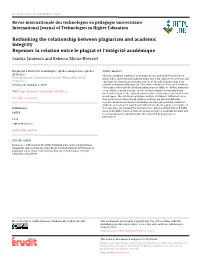 Rethinking the Relationship Between Plagiarism and Academic Integrity