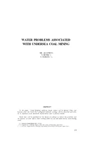 Water Problems Associated with Undersea Coal Mining