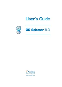Acronis Os Selector As a Boot Manager