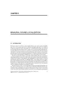 Binaural Sound Localization