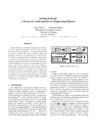 Getting Revenge: a System for Analyzing Reverse Engineering Behavior
