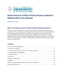 Newfoundland and Labrador Response Monitor