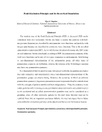 Pauli Exclusion Principle and Its Theoretical Foundation Abstract