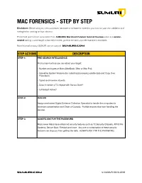 SUMURI Macintosh Forensics Best Practices