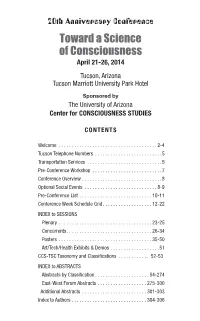 2014 TSC Tucson 20Th Anniv. Program Abstracts.Pdf