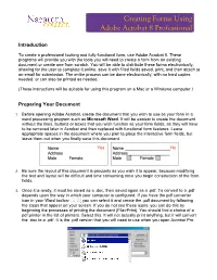 Creating Forms Using Adobe Acrobat 8 Professional