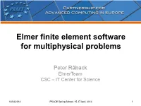 Elmer Finite Element Software for Multiphysical Problems
