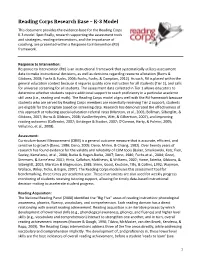 Reading Corps Research Base – K-3 Model