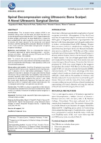 Spinal Decompression Using Ultrasonic Bone