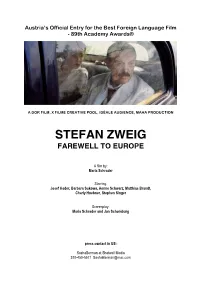 Stefan Zweig Farewell to Europe