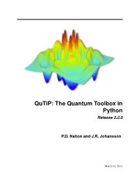 The Quantum Toolbox in Python Release 2.2.0