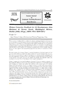 Written Corrective Feedback for L2 Development. John Bitchener & Neomy Storch