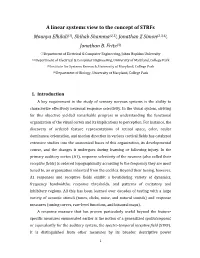 A Linear Systems View to the Concept of Strfs Mounya Elhilali(1)