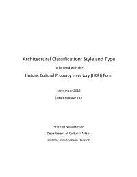 Architectural Classification: Style and Type