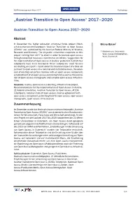 Austrian Transition to Open Access“ 2017–2020