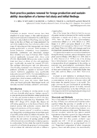 Best-Practice Pasture Renewal for Forage Production and Sustain- Ability: Description of a Farmer-Led Study and Initial Findings