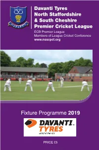 Fixture Programme 2019