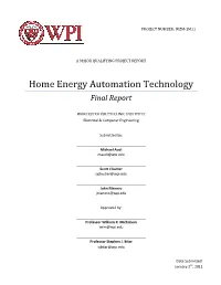 Home Energy Automation Technology Final Report