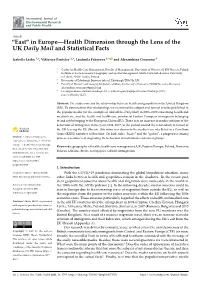 In Europe—Health Dimension Through the Lens of the UK Daily Mail and Statistical Facts
