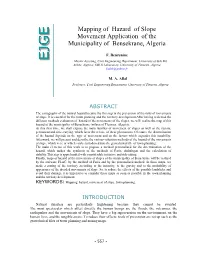 Mapping of Hazard of Slope Movement Application of the Municipality of Bensekrane, Algeria
