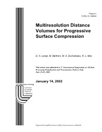 Multiresolution Distance Volumes for Progressive Surface Compression