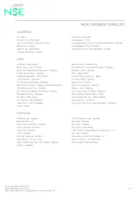Nick Grondin Songlist