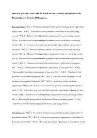 (OPCS 4.8) That We Used to Identify Knee Revision in The