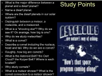 Study Points ⚫ Name a Dwarf Planet