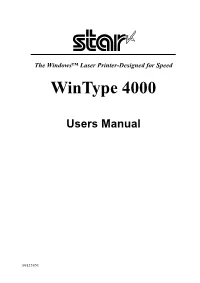 Wintype 4000 Users Manual