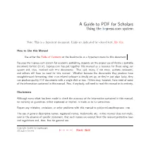 A Guide to PDF for Scholars Using the Bepress.Com System