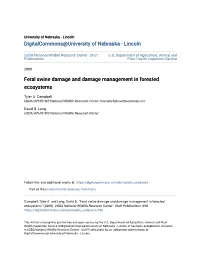 Feral Swine Damage and Damage Management in Forested Ecosystems