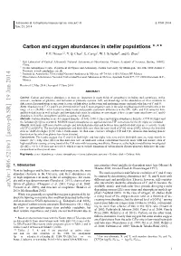 Carbon and Oxygen Abundances in Stellar Populations