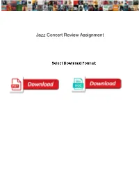 Jazz Concert Review Assignment