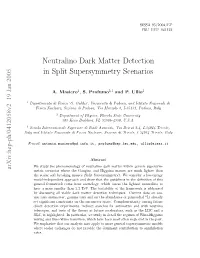Neutralino Dark Matter Detection in Split Supersymmetry Scenarios