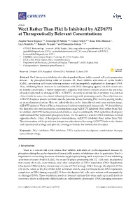 Wee1 Rather Than Plk1 Is Inhibited by AZD1775 at Therapeutically Relevant Concentrations