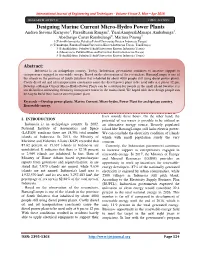 Designing Marine Current Micro-Hydro Power Plants