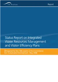 Status Report on Integrated Water Resources Management and Water Efficiency Plans